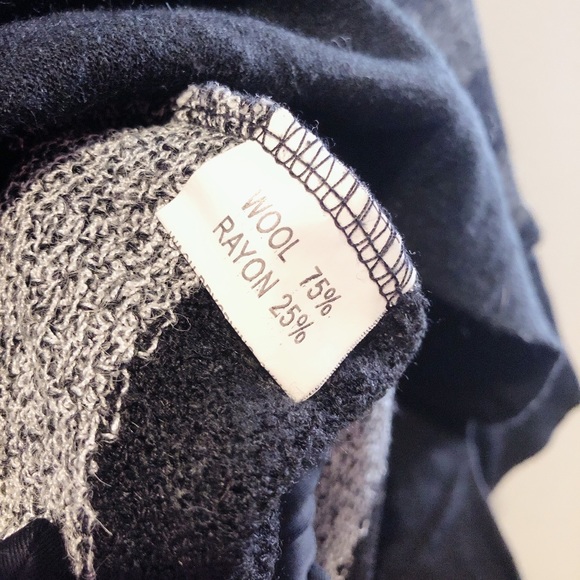 Exclusion Black and Gray Wool Hoodie Sweater Tunic Long Top - Picture 6 of 9